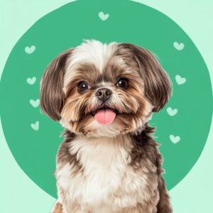 shih tzu dog with fluffy, well-groomed